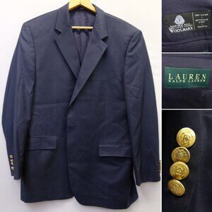 Ralph Ralph Lauren 42R Jacket Navy Blue 100% Wool Blazer